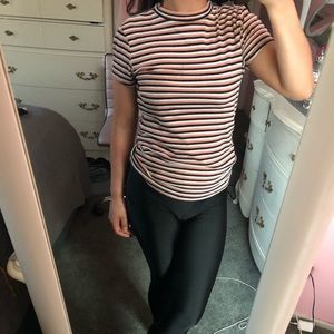 multi-colored striped shirt